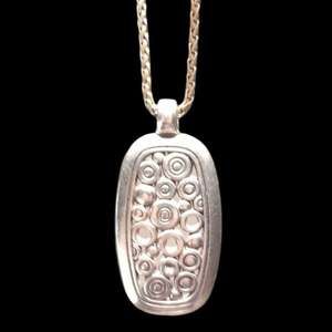 BRIGHTON Sterling Silver Necklace Aztec Inspired Design Long Adjustable.